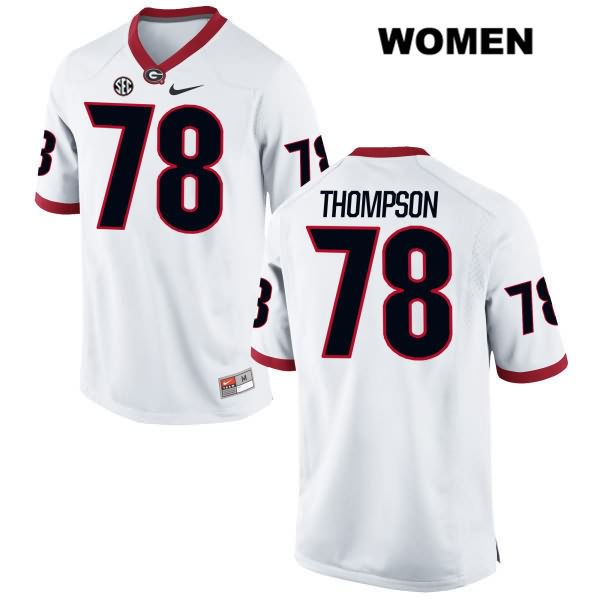 Georgia Bulldogs Women's Trenton Thompson #78 NCAA Authentic White Nike Stitched College Football Jersey OQY3156SS
